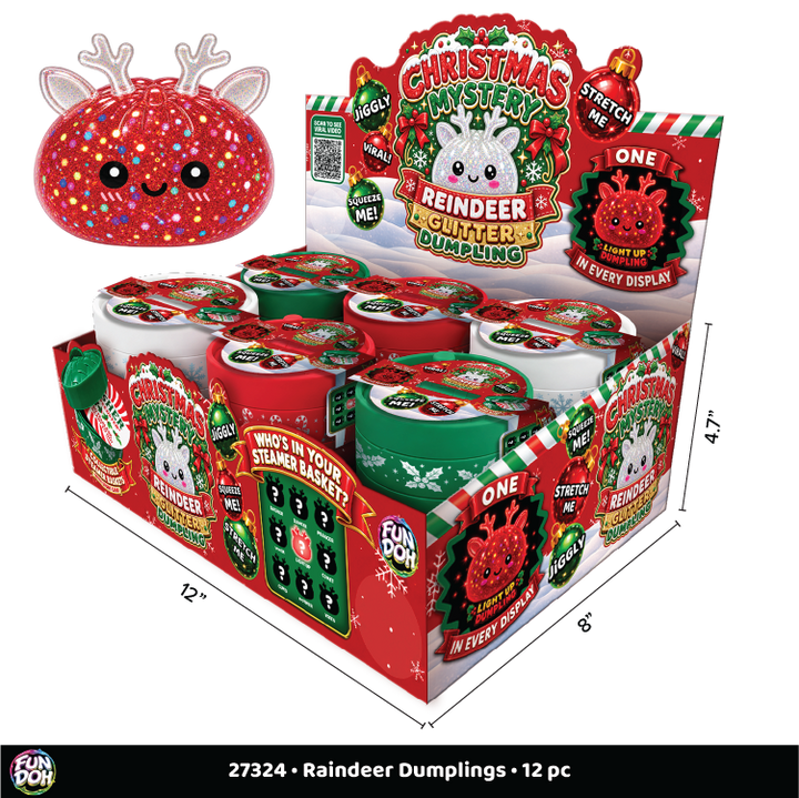 Novelty Brands - Fun Doh Christmas Mystery Reindeer Dumpling Squishy Toy