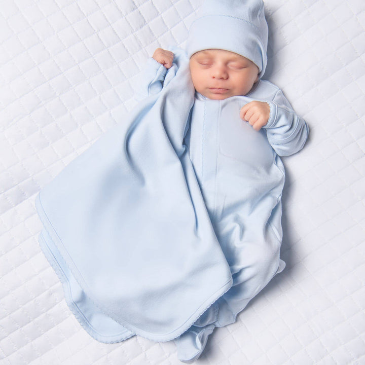 Magnolia Baby - Essentials Solid Blue Blanket