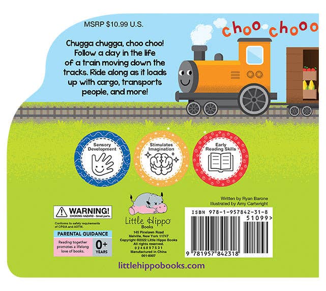 Little Hippo Books - Terrific Train - Touch and Feel Board Book - Sensory Board Book