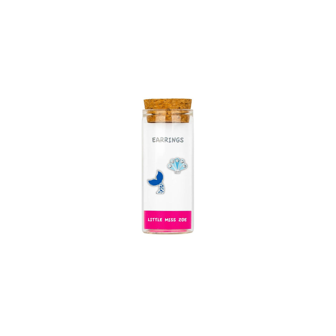 Little Miss Zoe - Stud Kids Earrings in a Bottle: Colorful Smiley Pink