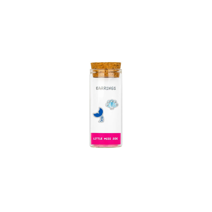 Little Miss Zoe - Stud Kids Earrings in a Bottle: Colorful Smiley Pink