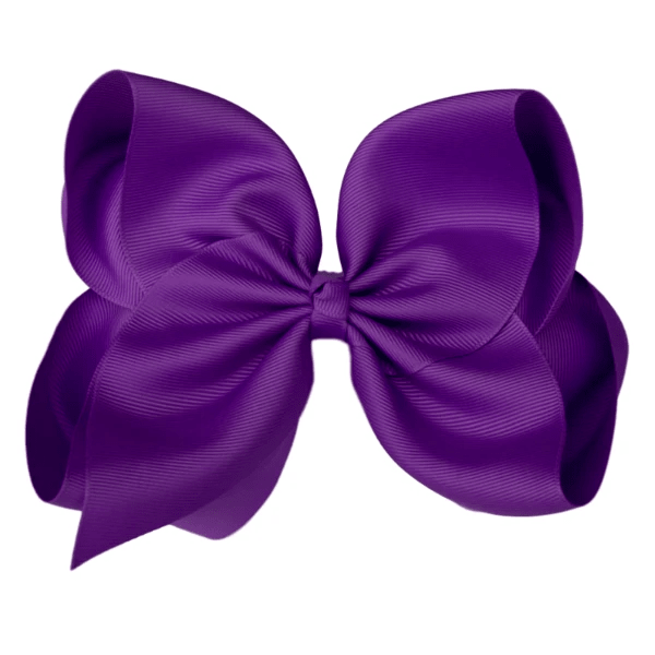 The Solid Bow - 6 inch Solid Grosgrain Bow/French Barrette