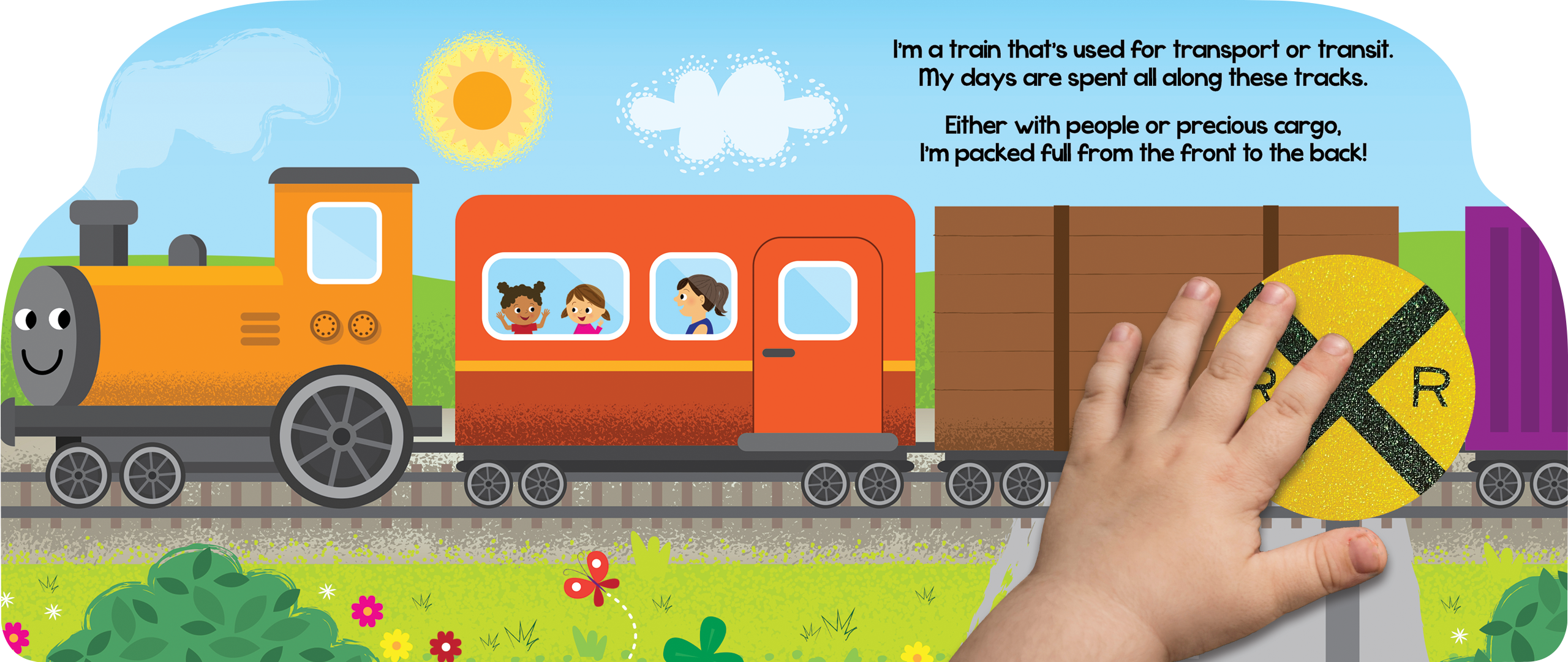 Little Hippo Books - Terrific Train - Touch and Feel Board Book - Sensory Board Book