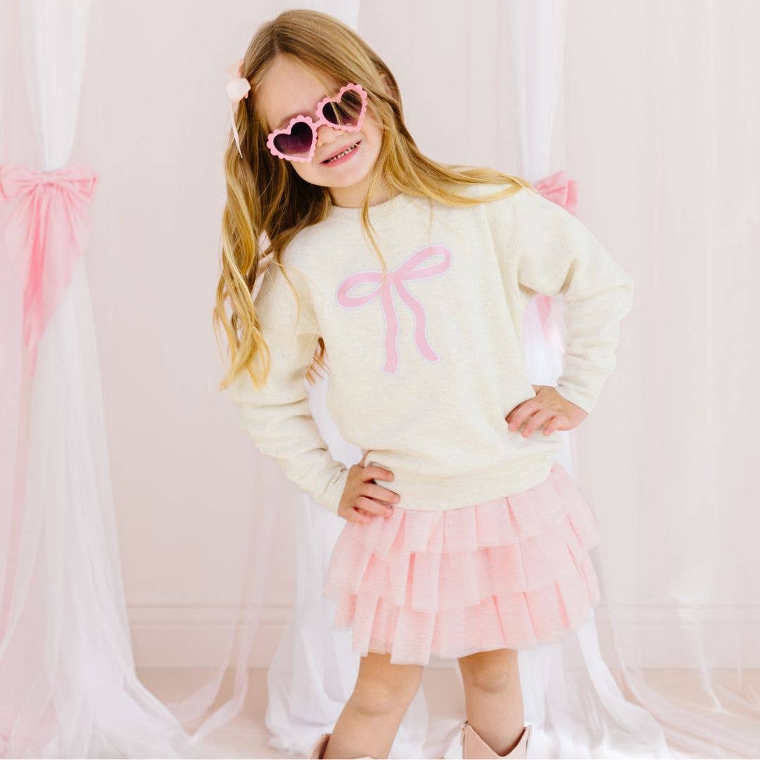 Sweet Wink - Coquette Bow Patch Sweatshirt - Kids Coquette Bow Sweatshirt