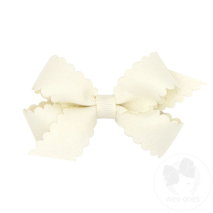Wee Ones - Mini Grosgrain Scalloped Bow