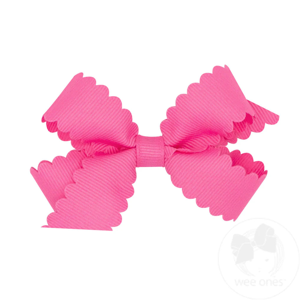 Wee Ones - Mini Grosgrain Scalloped Bow