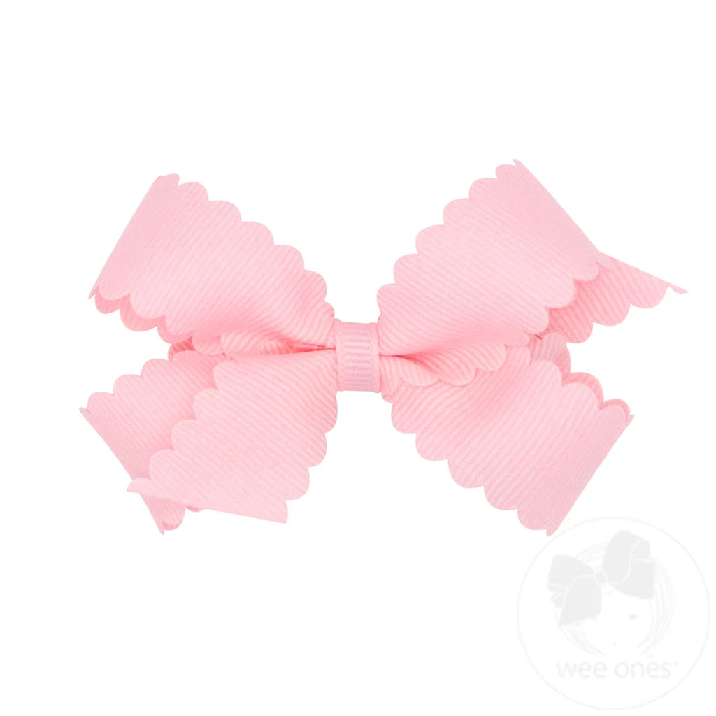 Wee Ones - Mini Grosgrain Scalloped Bow