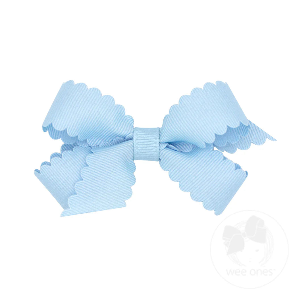 Wee Ones - Mini Grosgrain Scalloped Bow