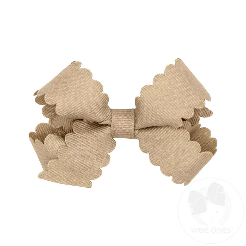 Wee Ones - Mini Grosgrain Scalloped Bow