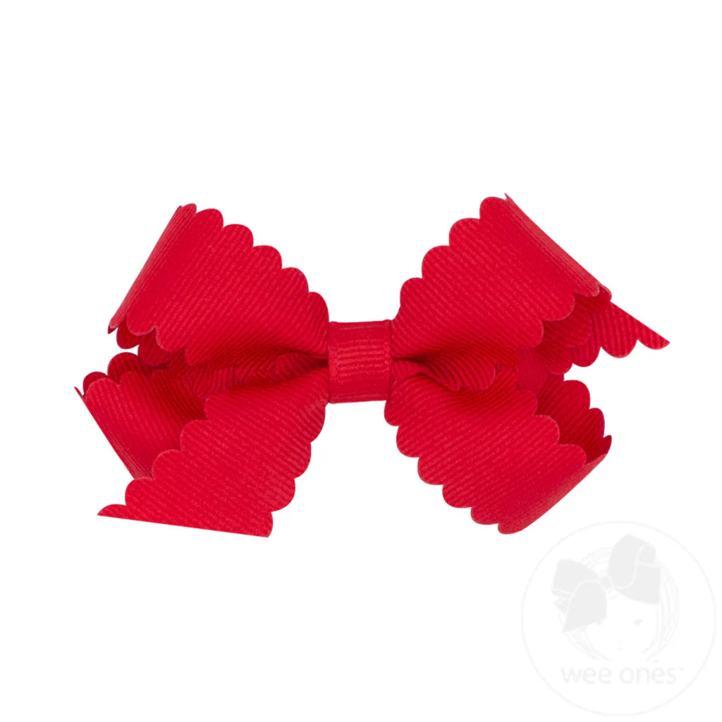 Wee Ones - Mini Grosgrain Scalloped Bow