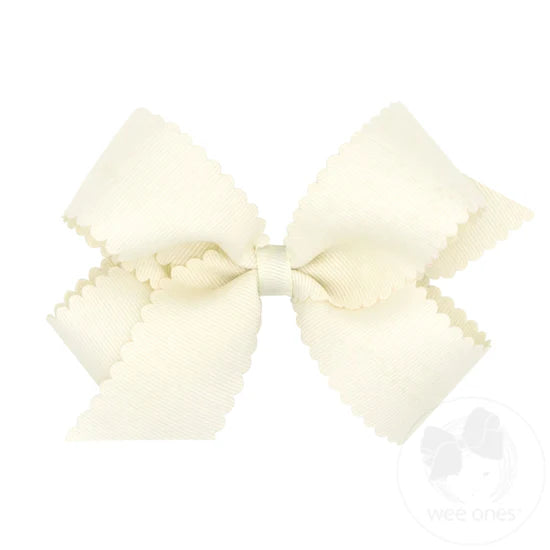 Wee Ones - Medium Grosgrain Hair Bow with Scalloped Edge