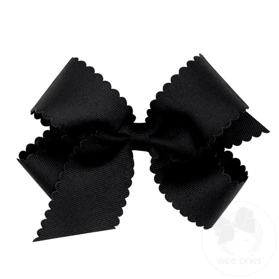 Wee Ones - Medium Grosgrain Hair Bow with Scalloped Edge