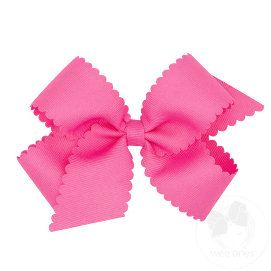 Wee Ones - Medium Grosgrain Hair Bow with Scalloped Edge