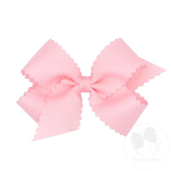 Wee Ones - Medium Grosgrain Hair Bow with Scalloped Edge