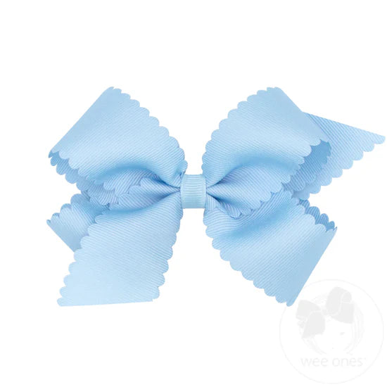 Wee Ones - Medium Grosgrain Hair Bow with Scalloped Edge