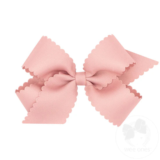 Wee Ones - Medium Grosgrain Hair Bow with Scalloped Edge