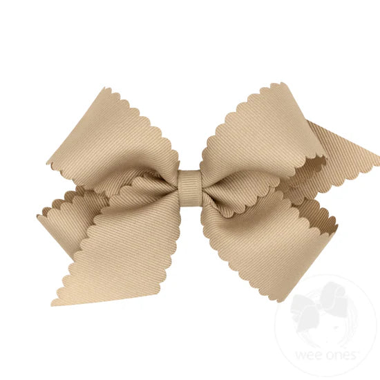 Wee Ones - Medium Grosgrain Hair Bow with Scalloped Edge