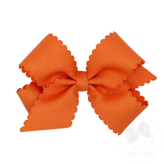 Wee Ones - Medium Grosgrain Hair Bow with Scalloped Edge