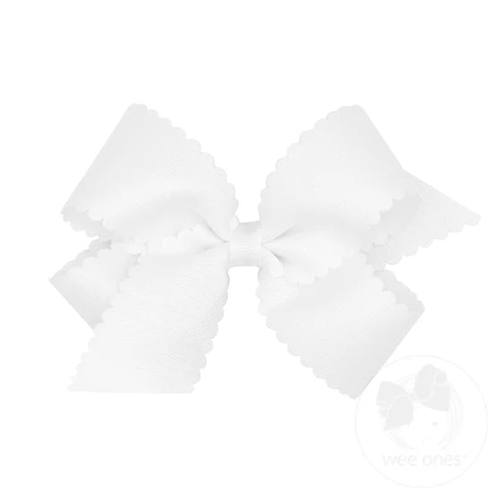 Wee Ones - Medium Grosgrain Hair Bow with Scalloped Edge