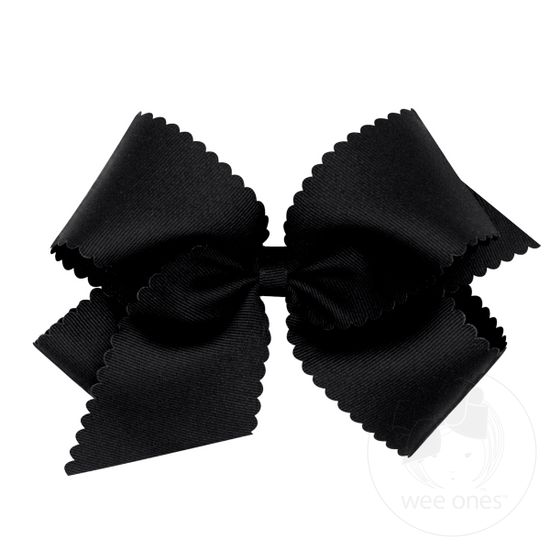Wee Ones - King Grosgrain Hair Bow Scalloped Edge