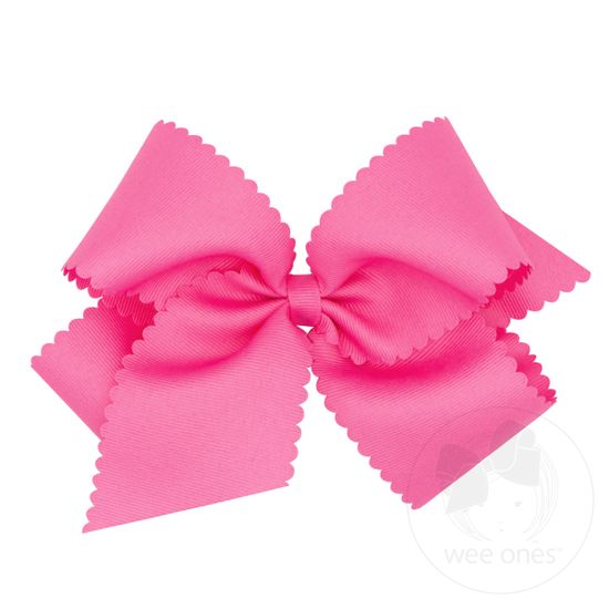 Wee Ones - King Grosgrain Hair Bow Scalloped Edge