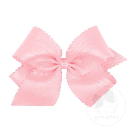 Wee Ones - King Grosgrain Hair Bow Scalloped Edge