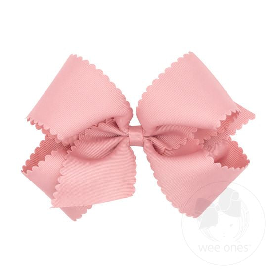 Wee Ones - King Grosgrain Hair Bow Scalloped Edge