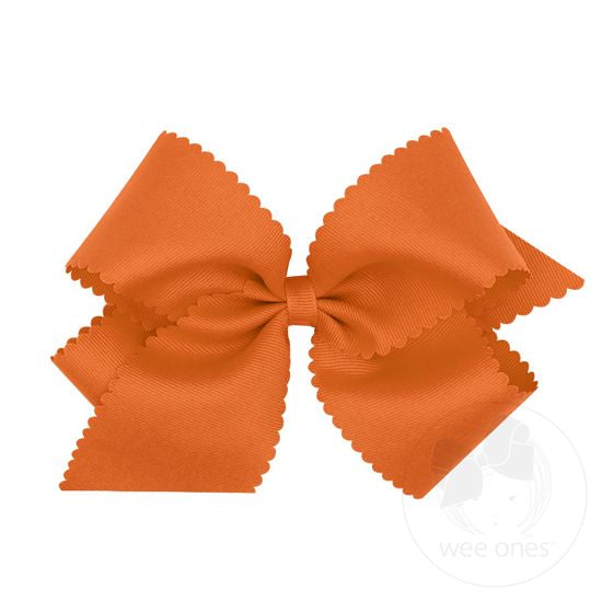 Wee Ones - King Grosgrain Hair Bow Scalloped Edge
