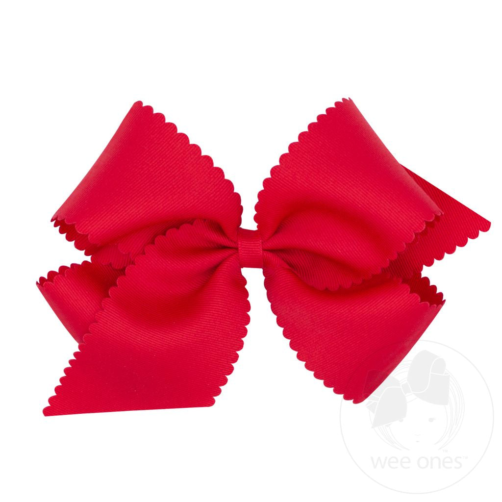 Wee Ones - King Grosgrain Scalloped Bow