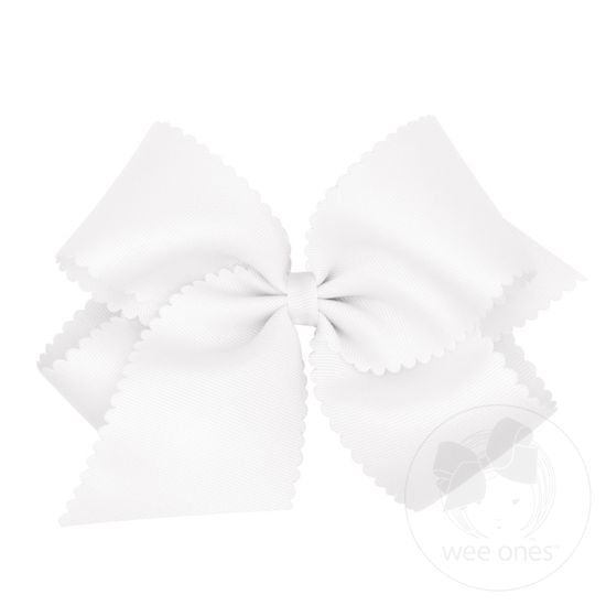 Wee Ones - King Grosgrain Hair Bow Scalloped Edge
