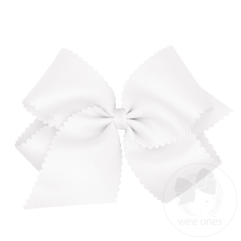 Wee Ones - King Grosgrain Scalloped Bow