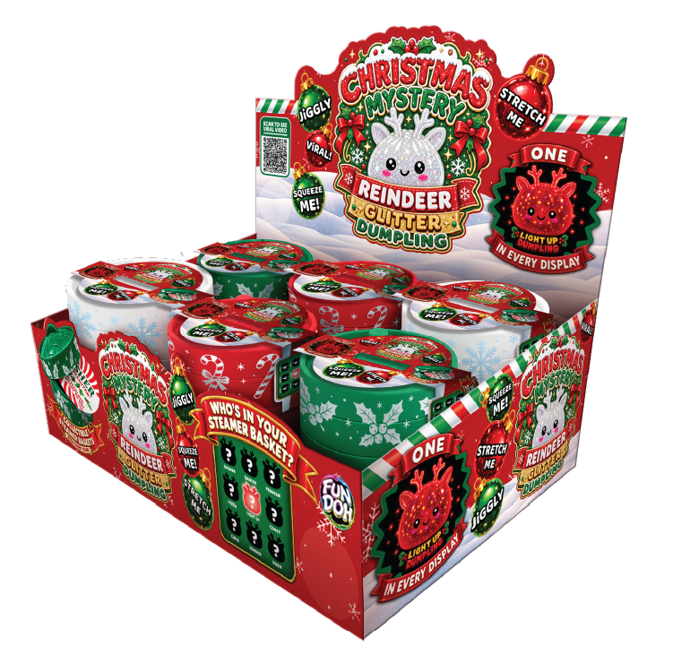 Novelty Brands - Fun Doh Christmas Mystery Reindeer Dumpling Squishy Toy