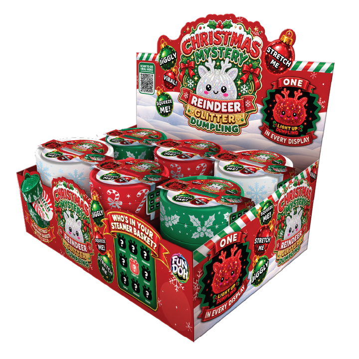 Novelty Brands - Fun Doh Christmas Mystery Reindeer Dumpling Squishy Toy