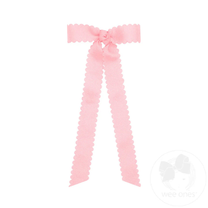 Wee Ones - Mini Grosgrain Scalloped Streamer Bow