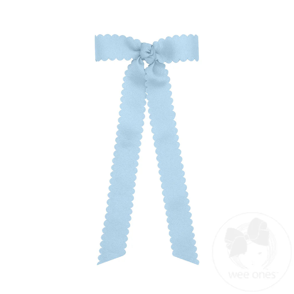 Wee Ones - Mini Grosgrain Scalloped Streamer Bow