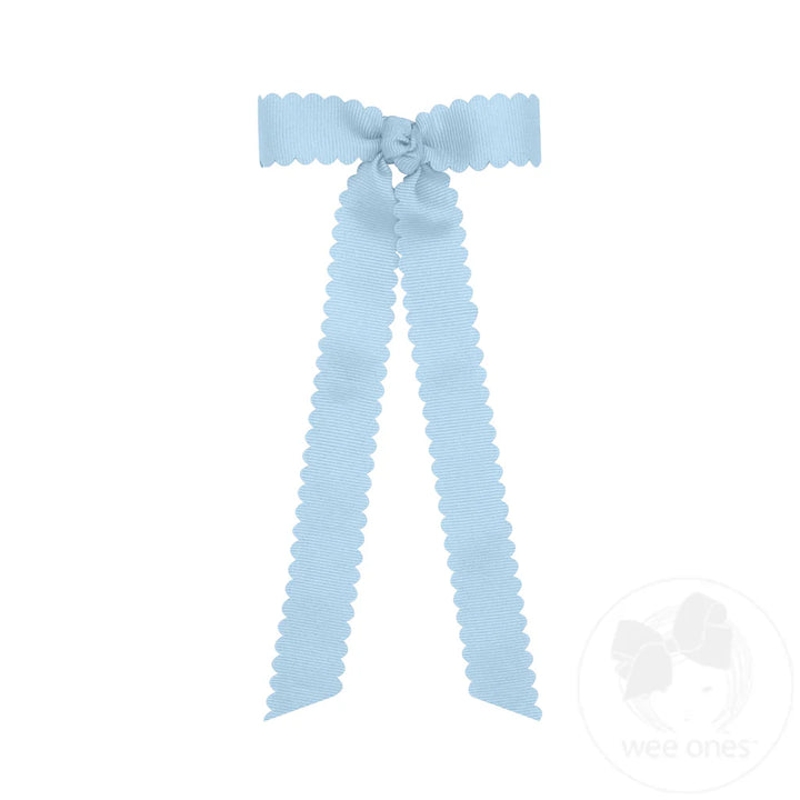 Wee Ones - Mini Grosgrain Scalloped Streamer Bow