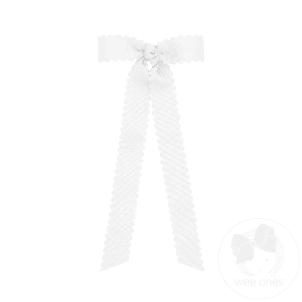 Wee Ones - Mini Grosgrain Scalloped Streamer Bow