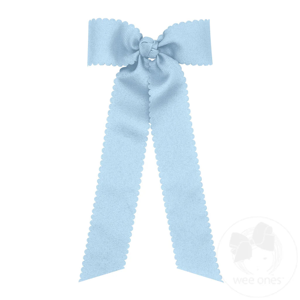 Wee Ones - Medium Grosgrain Scalloped Streamer Bow