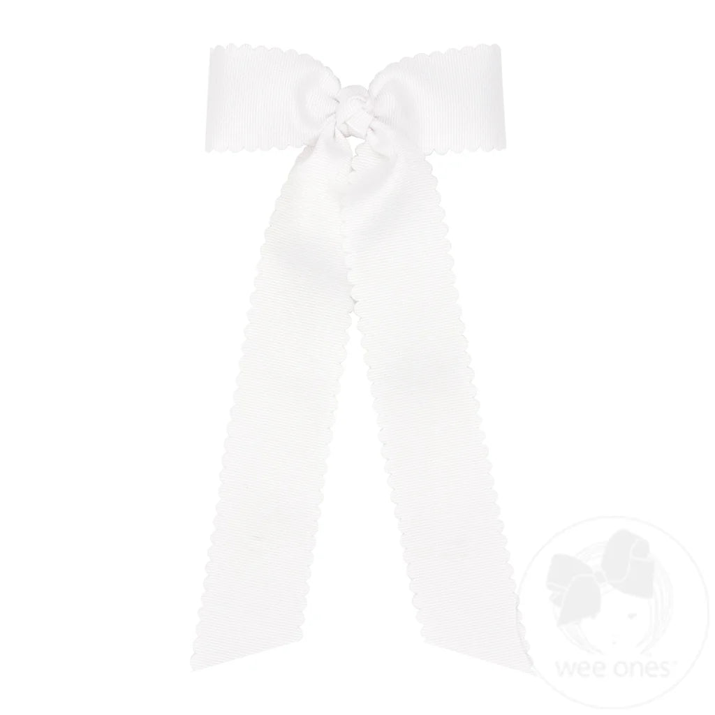 Wee Ones - Medium Grosgrain Scalloped Streamer Bow