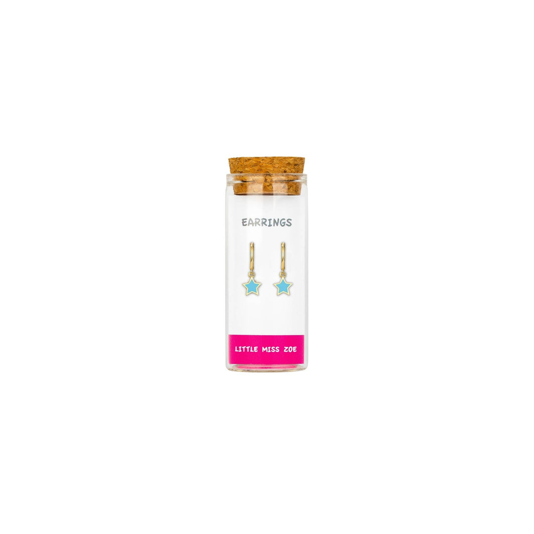 Little Miss Zoe - Stud Kids Earrings in a Bottle: Colorful Smiley Pink