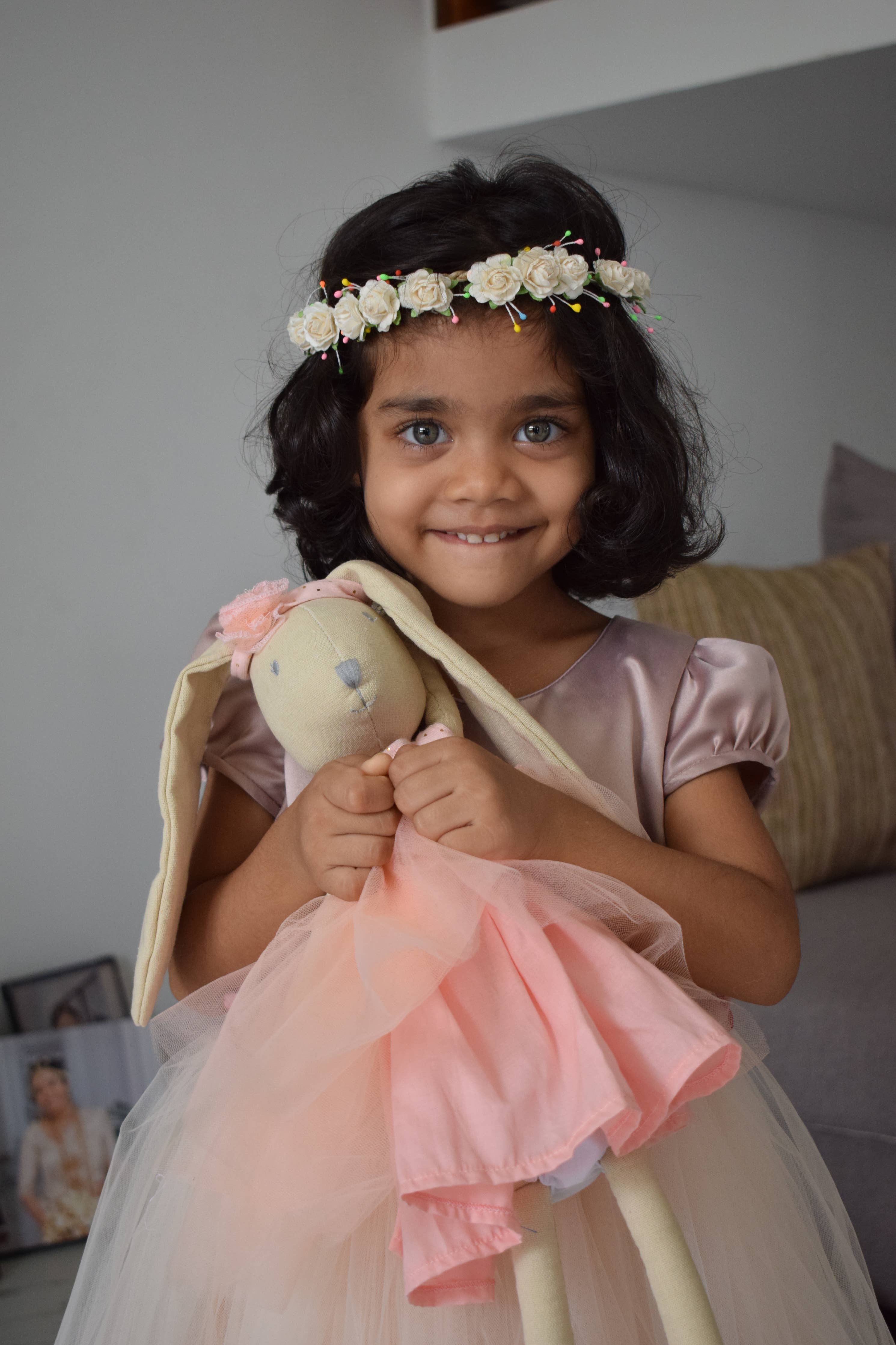 Tikiri Toys LLC - Marcella the Bunny Ballerina in Pink Toile Skirt