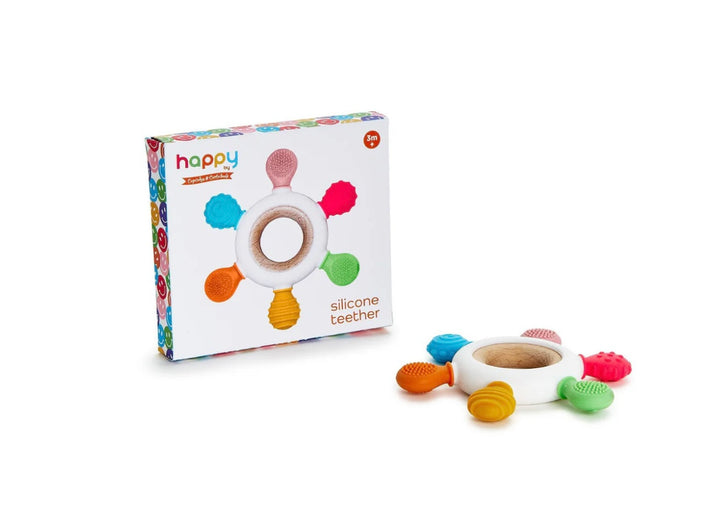 Happy by Cupcakes &amp; Cartwheels - Silicone Teether Ring *FINAL SALE*
