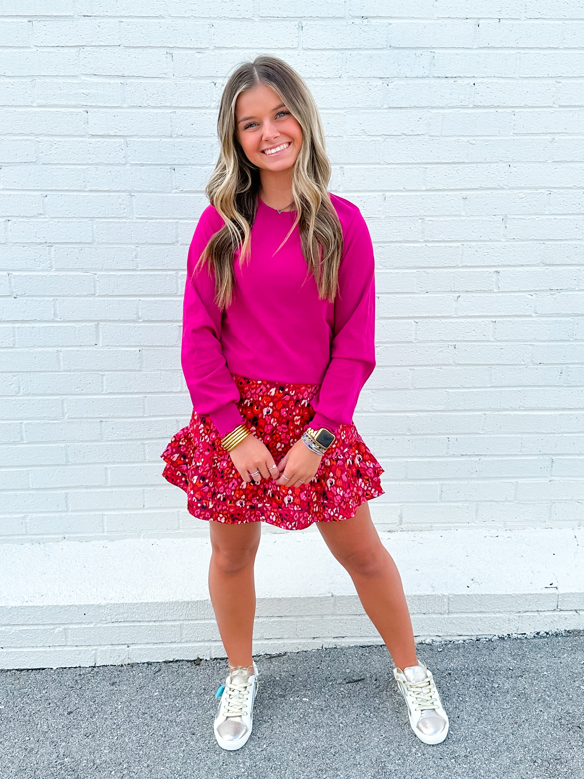 Molly Bracken - Printed Ruffled Skirt - Pink Agnes