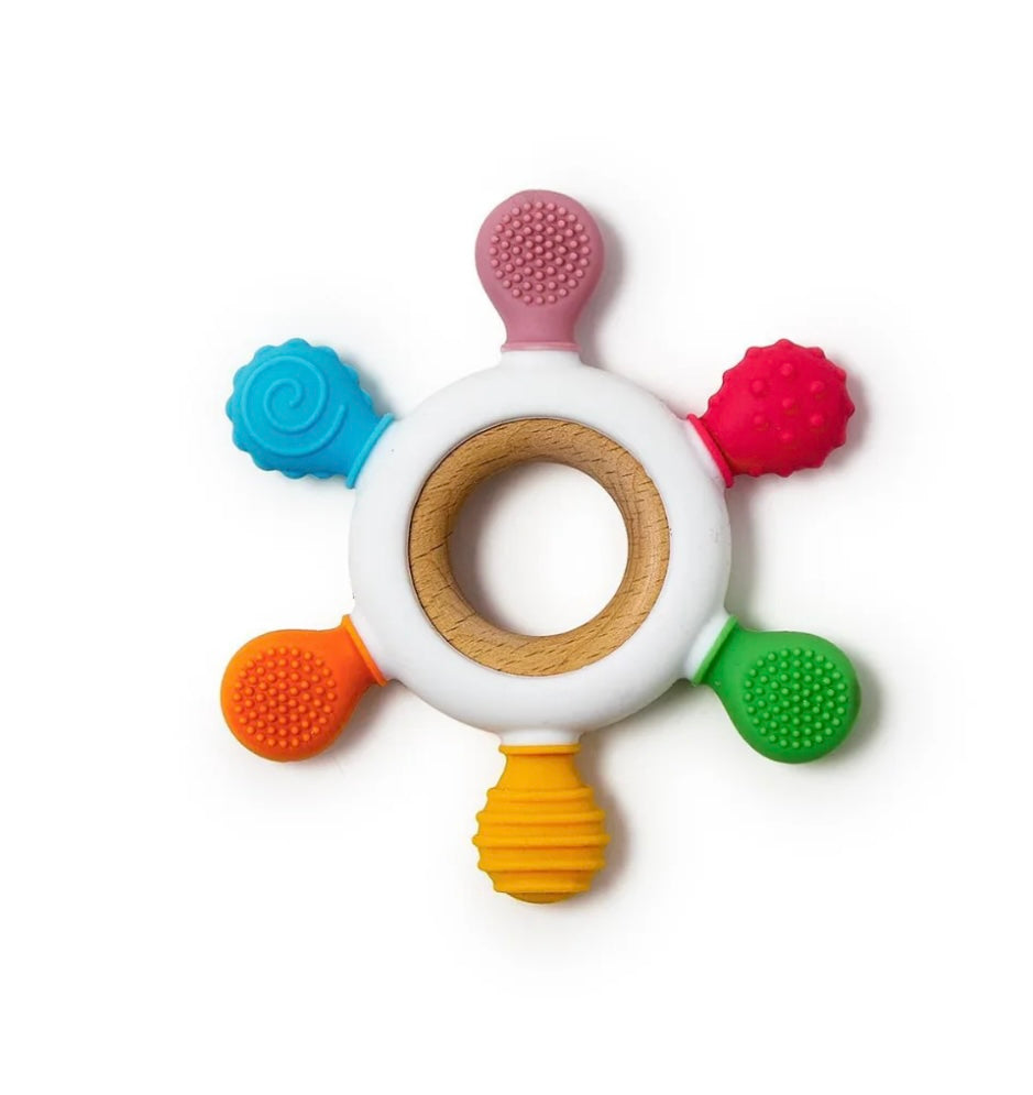 Happy by Cupcakes & Cartwheels - Silicone Teether Ring