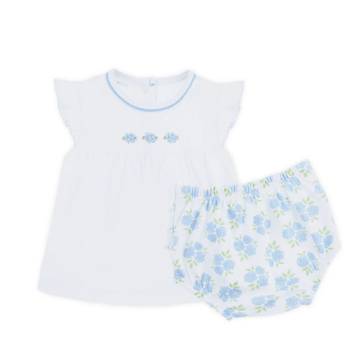 Magnolia Baby - Dreamy Hydrangeas Smocked Ruffle Diaper Cover Set