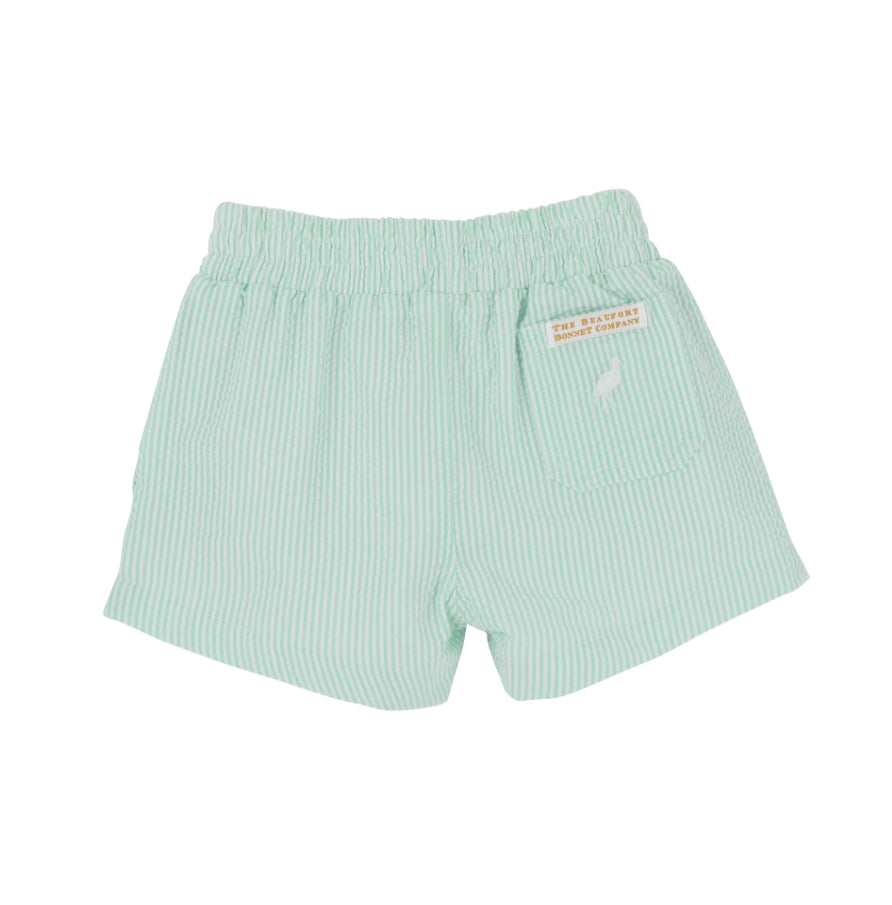 The Beaufort Bonnet Company - Sheffield Shorts Seersucker - Grace Bay Green Seersucker/Worth Avenue White