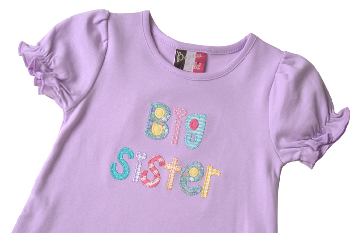 Banana Split - Big Sister Applique T-Shirt