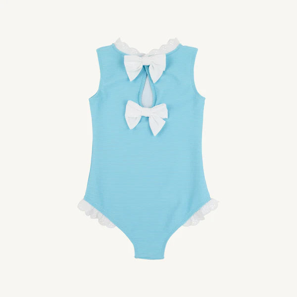 The Beaufort Bonnet Company - Sleeveless Sarasota Surf Suit - Belhaven Blue/Worth Avenue White