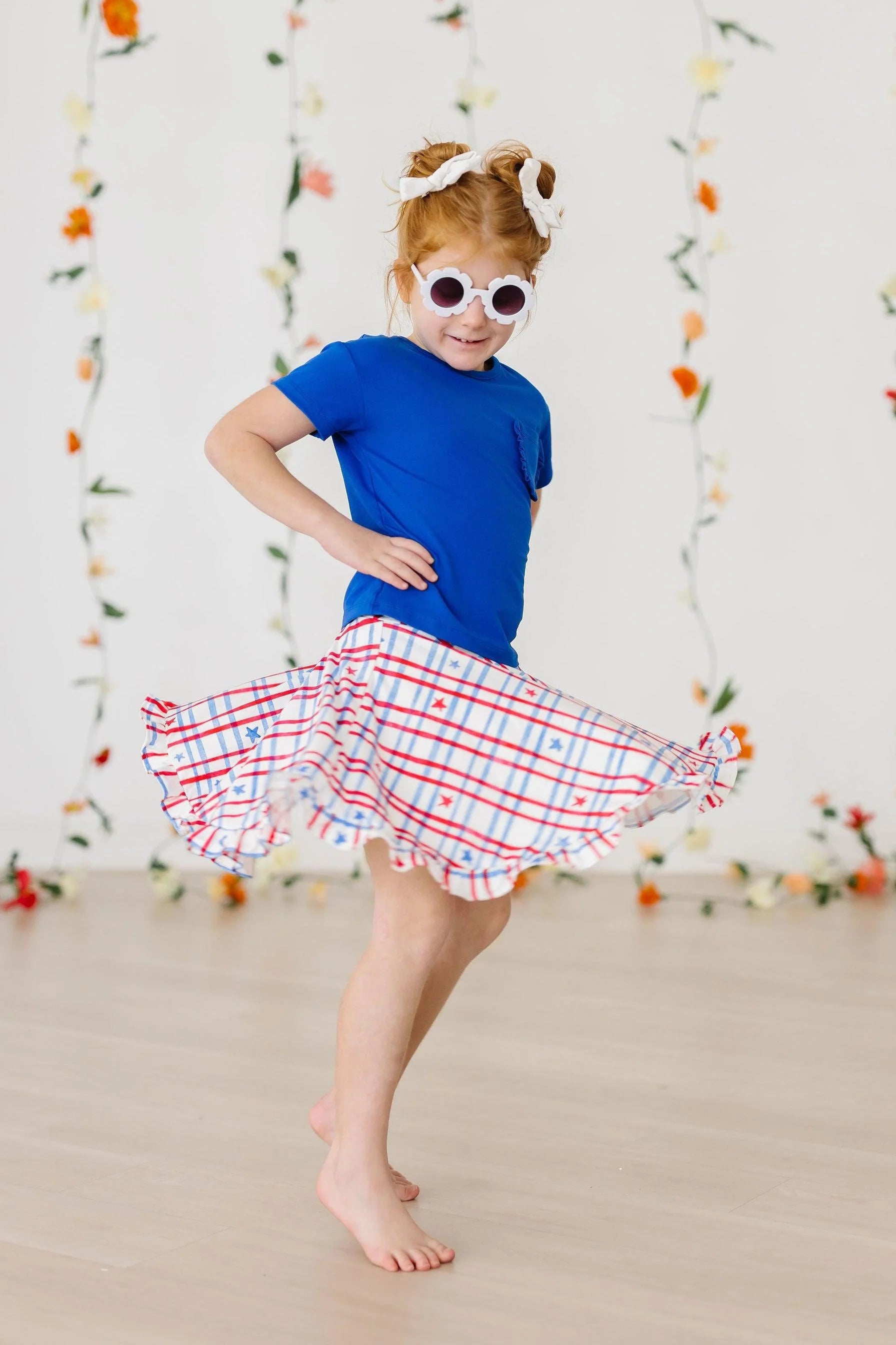Mila & Rose - Patriotic Flag Ruffle Twirl Skort