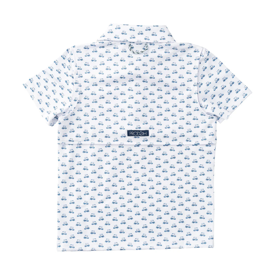 Prodoh - Boys Short Sleeve Pro Performance Polo - Golf Cart Print